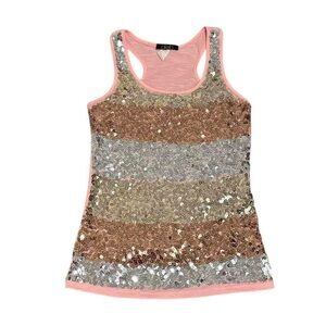 y2k Deb sequin going out tank top